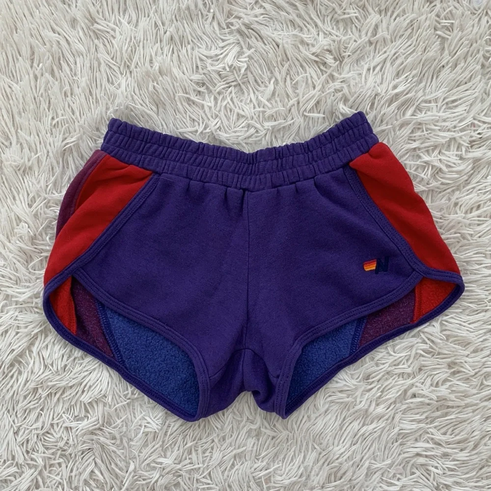 Aviator Nation Purple and Red Athletic Shorts - Picture 1 of 3